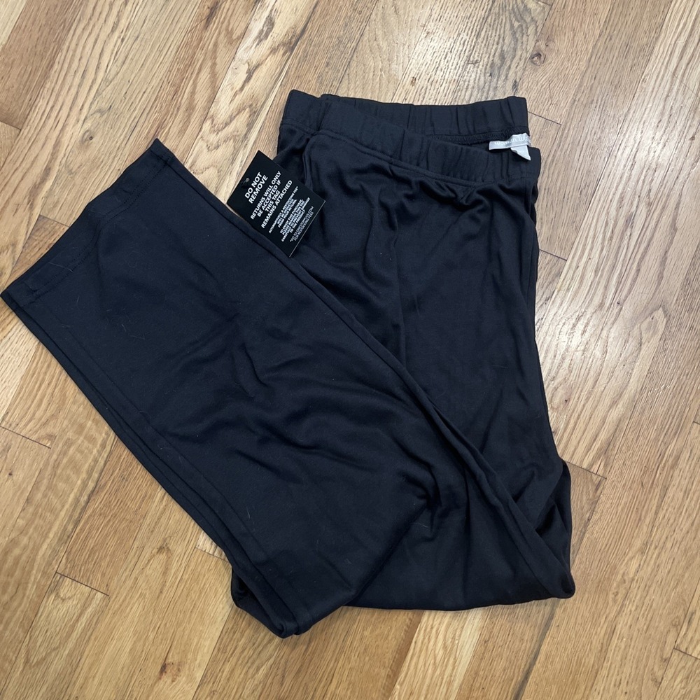 Woman Within 7-day Knit Straight Leg Pants Size 2X(26/28) Black